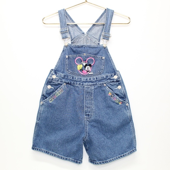 Disney Pants - Vintage Disney Mickey Mouse Overall Shorts